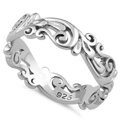 Sterling Silver Vines Band Ring | Last day 80% off!