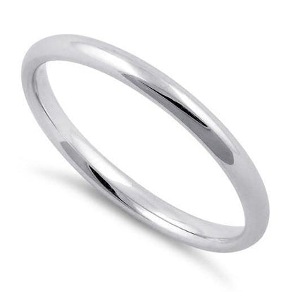 Sterling Silver Wedding Band Ring 2mm | Last day 80% off!