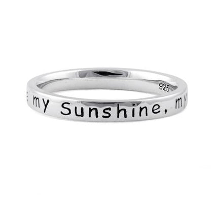 Sterling Silver "You Are My Sunshine, My Only Sunshine" Ring | Last day 80% off!