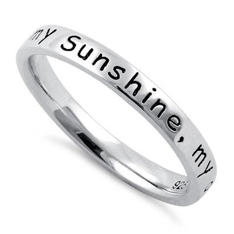 Sterling Silver "You Are My Sunshine, My Only Sunshine" Ring | Last day 80% off!