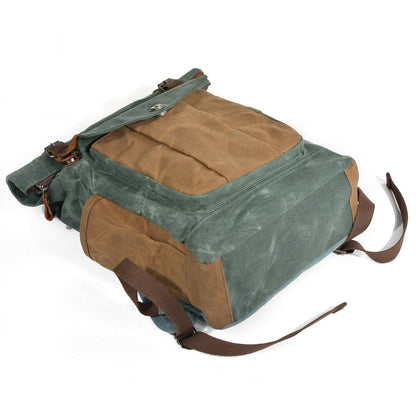 Waxed Canvas Rucksack with Flap | MARSEILLE | Last Day 80% Off!