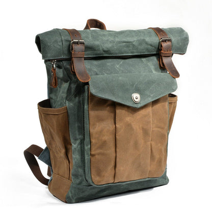 Waxed Canvas Rucksack with Flap | MARSEILLE | Last Day 80% Off!