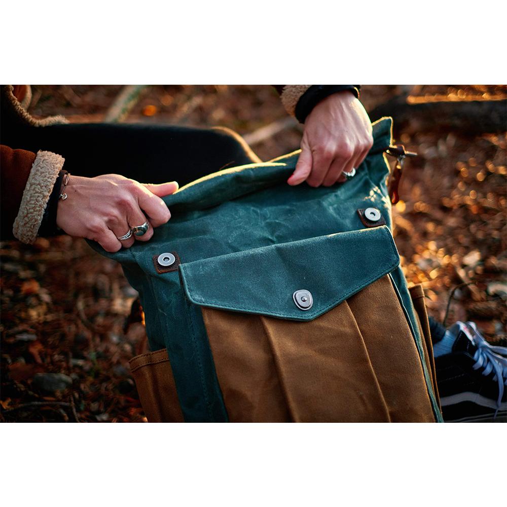 Waxed Canvas Rucksack with Flap | MARSEILLE | Last Day 80% Off!