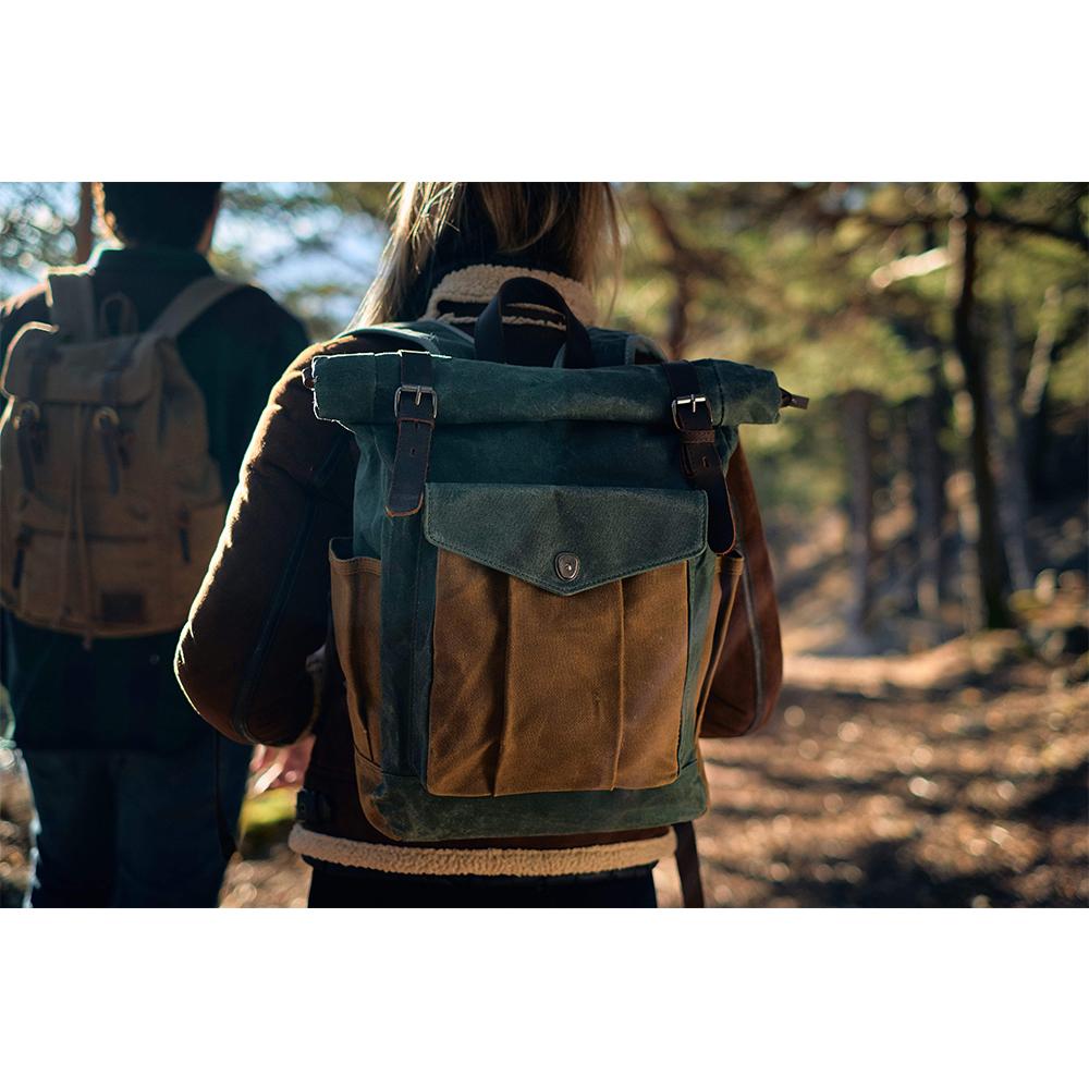 Waxed Canvas Rucksack with Flap | MARSEILLE | Last Day 80% Off!