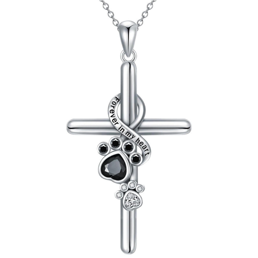 925 Sterling Silver Paw & Cross Necklace | Last Day 80% Off!