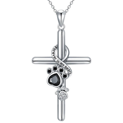 925 Sterling Silver Paw & Cross Necklace | Last Day 80% Off!